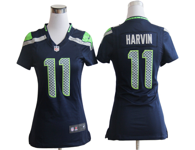 Nike Seahawks 11 Harvin Blue Women Game Jerseys