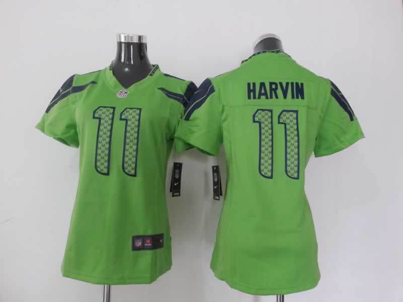 Nike Seahawks 11 Harvin Green Women Game Jerseys