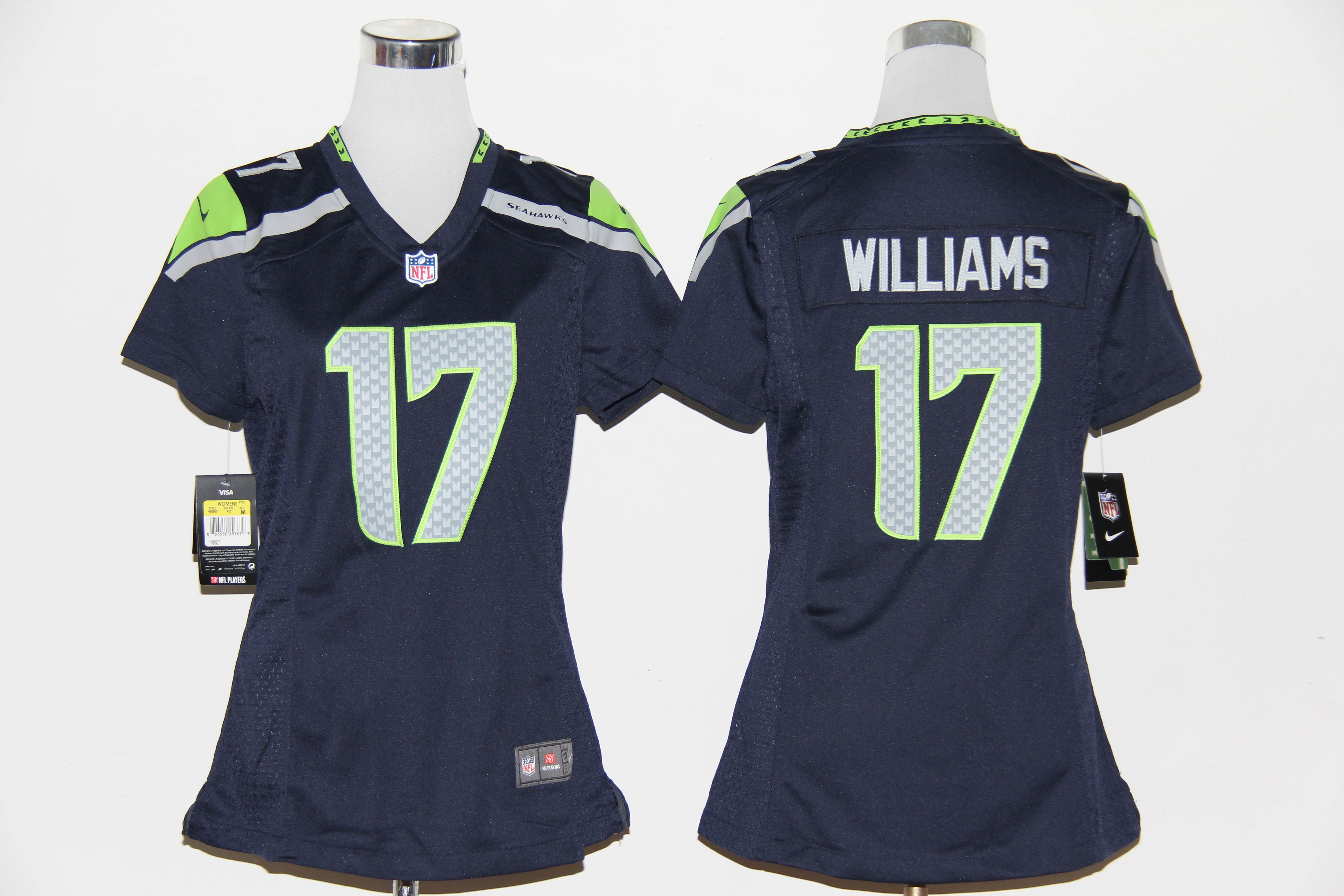 Nike Seahawks 17 Williams Blue Women Game Jerseys