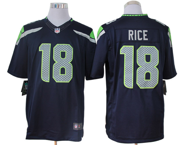 Nike Seahawks 18 Rice Blue Limited Jerseys