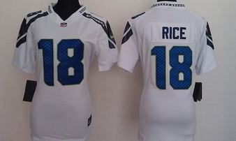 Nike Seahawks 18 Rice White Women Game Jerseys