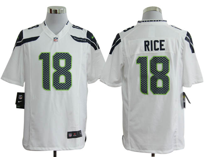 Nike Seahawks 18 Rice white game Men Jerseys