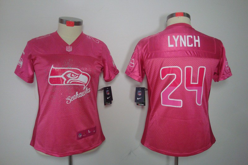 Nike Seahawks 24 Lynch Pink Fem Fan Women Elite Jerseys