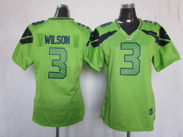Nike Seahawks 3 Wilson Green Women Game Jerseys