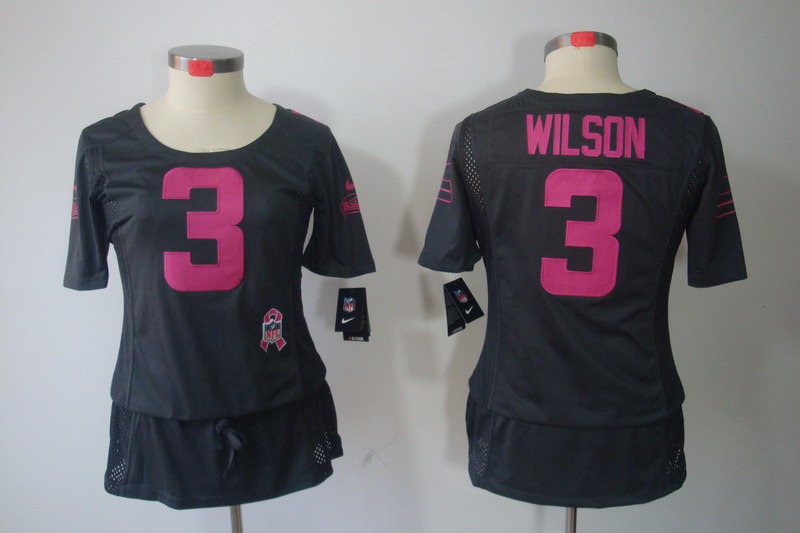Nike Seahawks 3 Wilson Grey Women Elite Skirts
