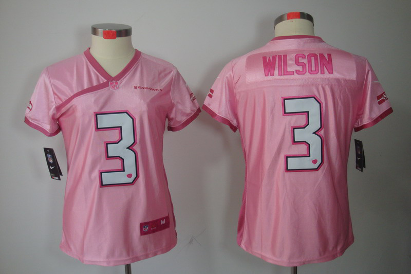 Nike Seahawks 3 Wilson Pink Love's Women Jerseys