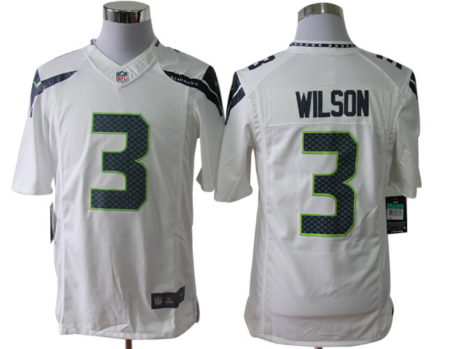 Nike Seahawks 3 Wilson White Limited Jerseys