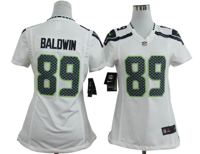 Nike Seahawks 89 Baldwin White Women Game Jerseys