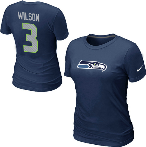 Nike Seattle Seahawks 3 Russell Wilson Name & Number Women's T-Shirt