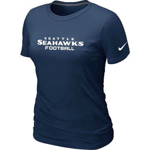 Nike Seattle Seahawks Authentic Logo Women's T-Shirt D.Blue