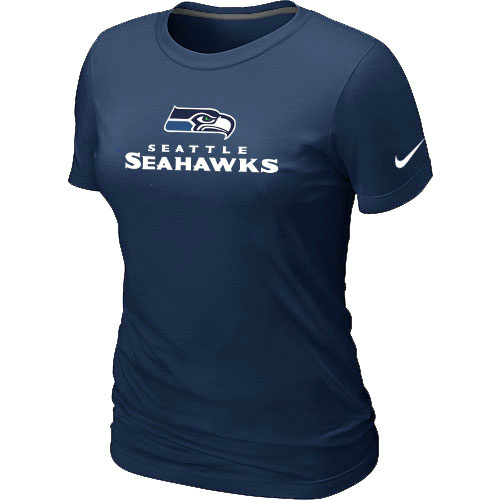 Nike Seattle Seahawks Sideline Legend Authentic Font Women's T-Shirt D.Blue