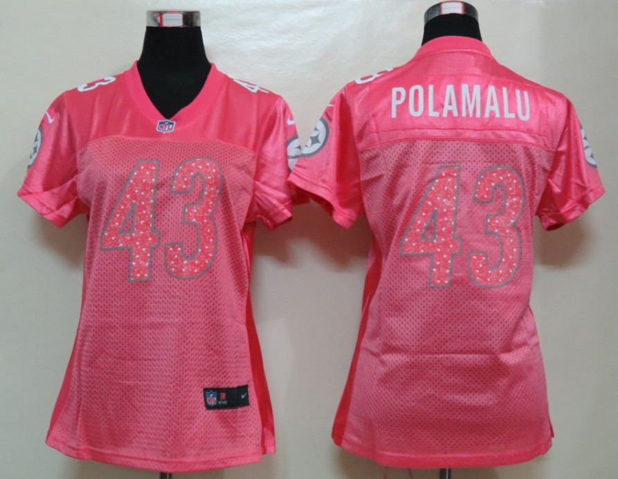Nike Steelers 43 Popamalu Pink Fem Fan Women Elite Jerseys
