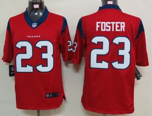 Nike Texans 23 Foster Red Limited Jerseys