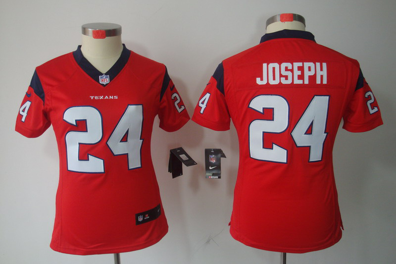 Nike Texans 24 Joseph Red Women Limited Jerseys
