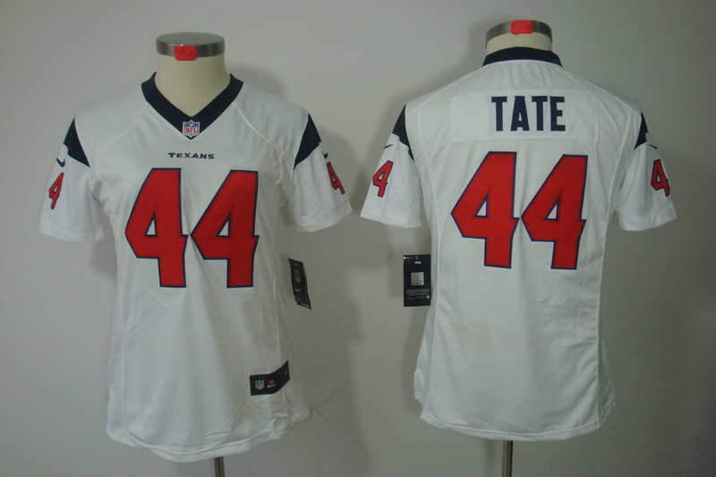 Nike Texans 44 Tate White Women Limited Jerseys
