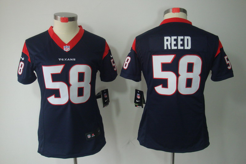 Nike Texans 58 Reed Blue Women Limited Jerseys