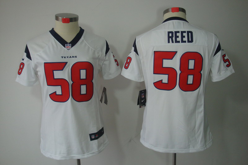 Nike Texans 58 Reed White Women Limited Jerseys