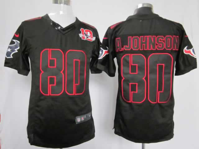 Nike Texans 80 A.Johnson Black Impact Limited 10th Jerseys