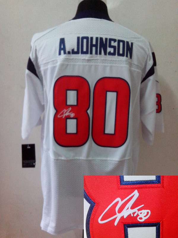 Nike Texans 80 A.Johnson White Signature Edition Jerseys