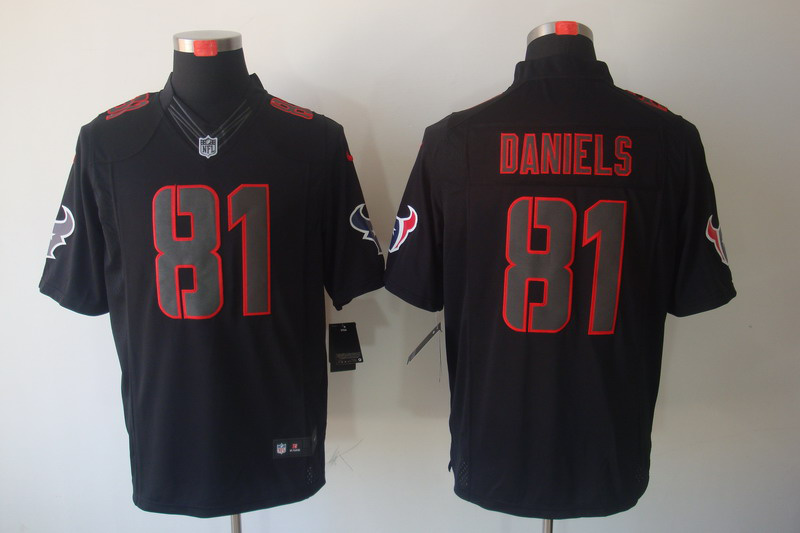 Nike Texans 81 Daniels Black Impact Limited Jerseys