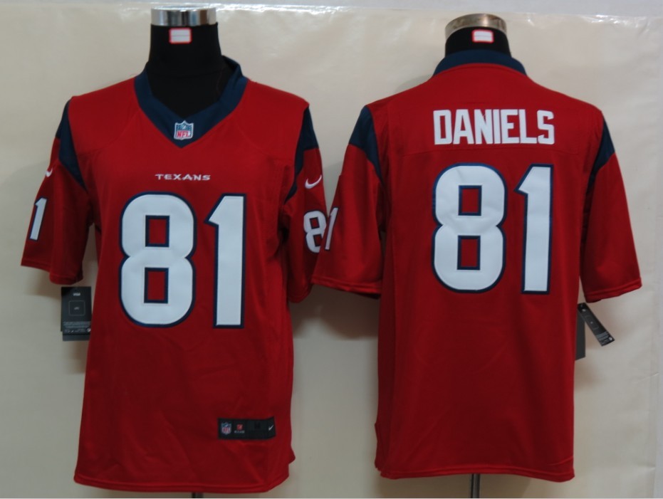 Nike Texans 81 Daniels Red Limited Jerseys