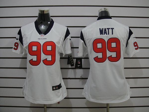 Nike Texans 99 Watt White Women Limited Jerseys