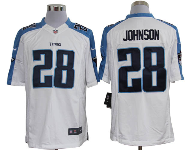 Nike Titans 28 Johnson White Limited Jerseys