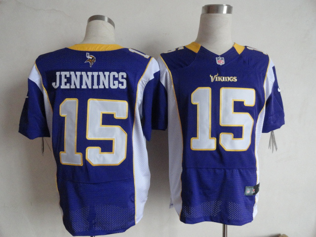 Nike Vikings 15 Jennings Purple Elite Jerseys