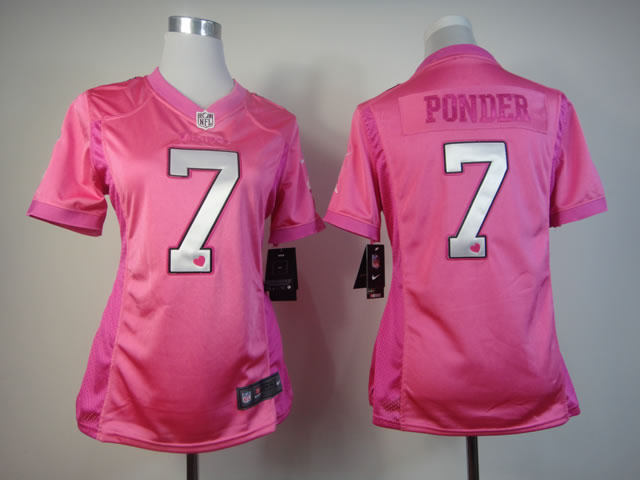 Nike Vikings 7 Ponder Pink Love's Women Jerseys