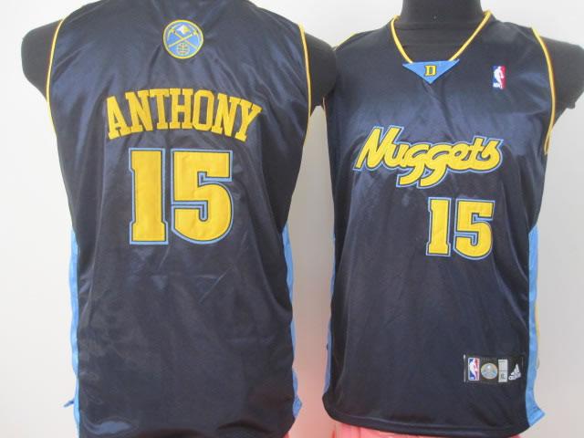 Nuggets 15 Anthony Dark Blue Youth Jersey