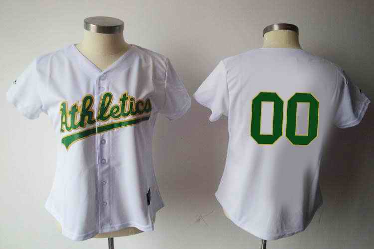 Oakland Athletics Blank White Women Custom Jerseys