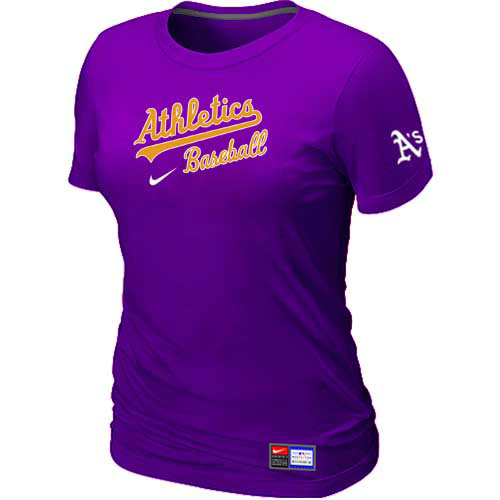 Oakland Athletics Nike Women's Purple Short Sleeve Practice T-Shirt