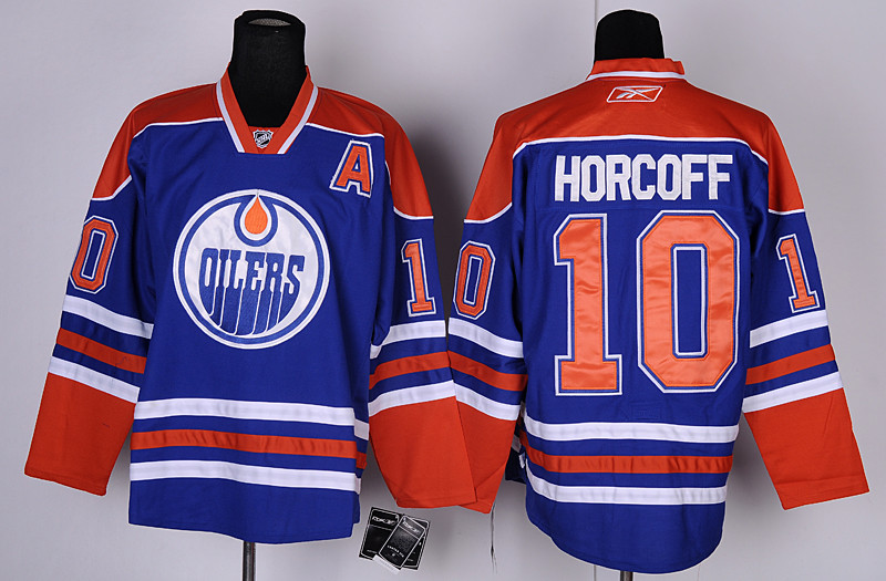 Oilers 10 Horcoff Blue A Patch Jerseys