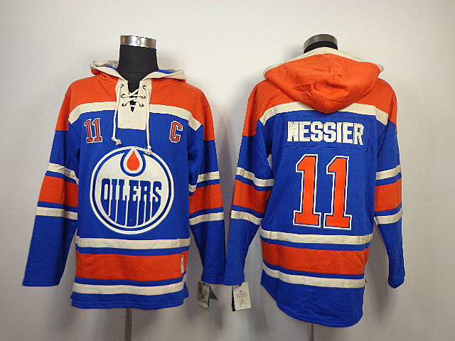 Oilers 11 Messier Blue Hooded Jersey