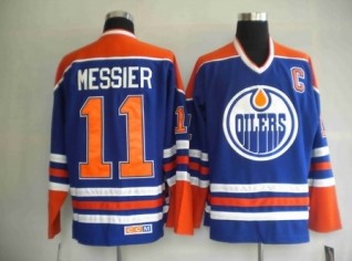 Oilers 11 Messier Blue Jerseys