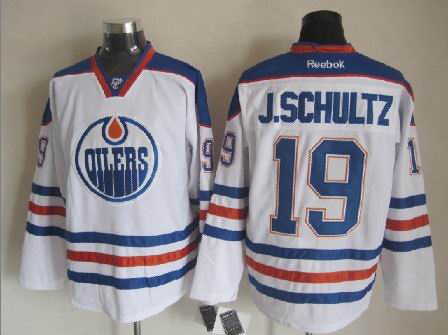 Oilers 19 J.SCHULTZ White Jerseys
