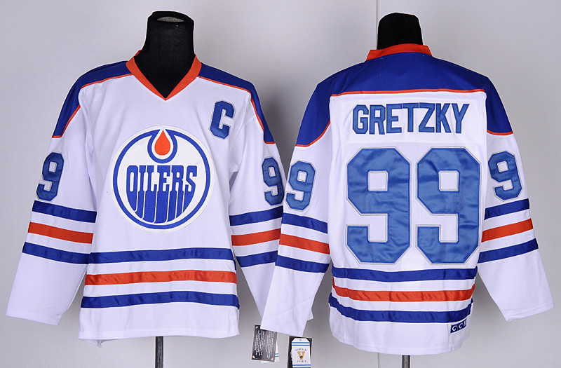 Oilers 99 Gretzky White CCM Jerseys