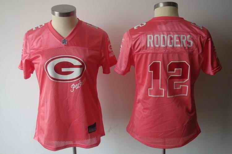 Packers 12 Rodger pink 2011 fem fan women Jerseys