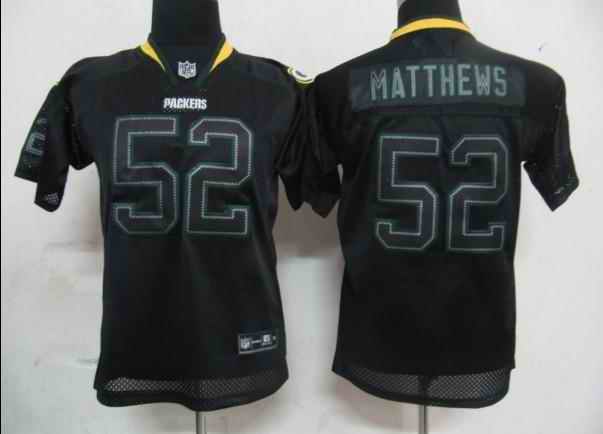 Packers 52 Matthews black field shadow kids Jerseys