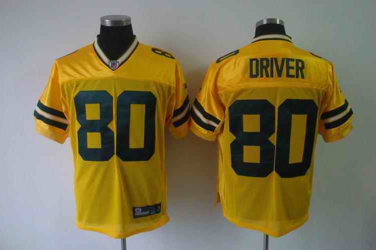 Packers 80 Driver yellow Jerseys