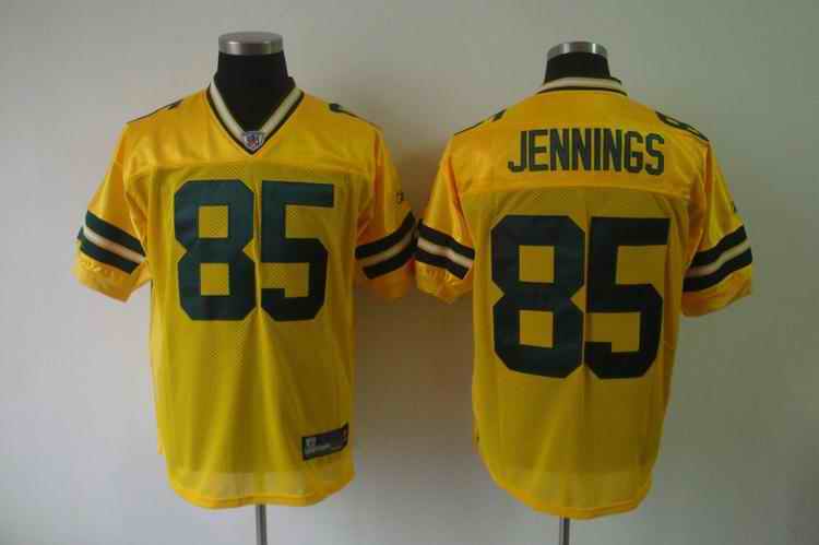 Packers 85 Jennings yellow Jerseys