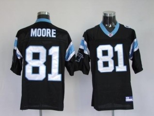 Panthers 81 Moore Black Jerseys