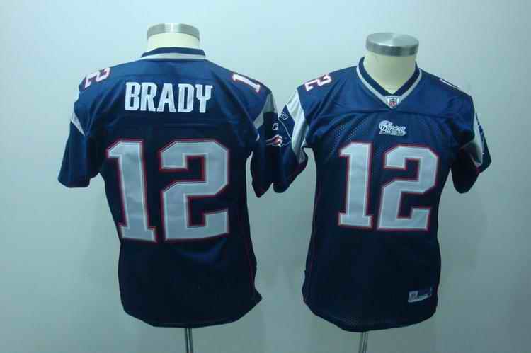 Patriots 12 Brady blue kids Jerseys