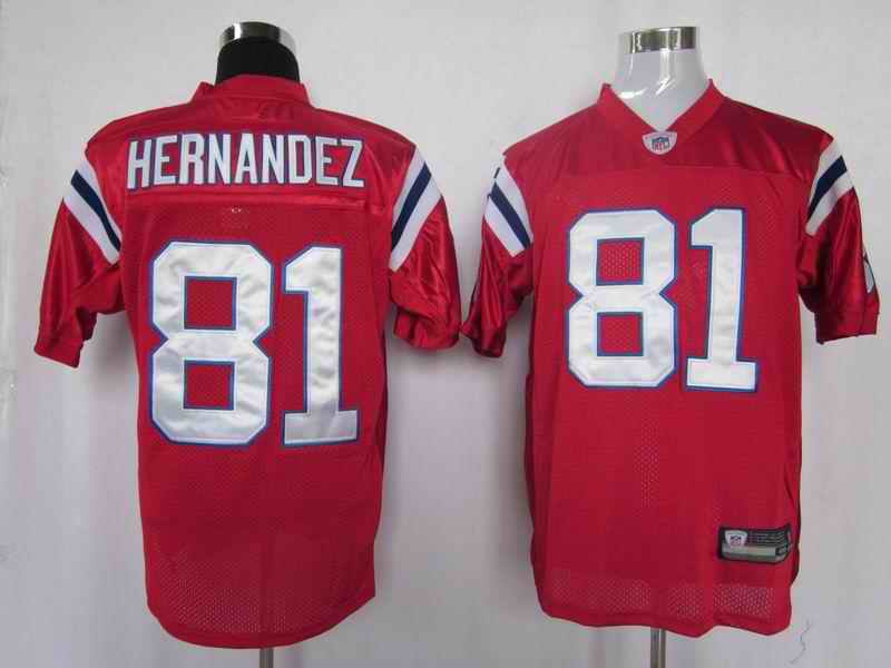 Patriots 81 Hernandez red Jerseys