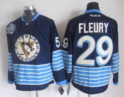 Penguins 29 Fleury Blue 2011 Winter Classic Jerseys