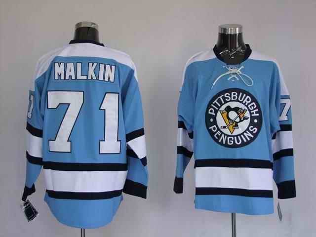 Penguins 71 Evgeni Malkin blue Jerseys