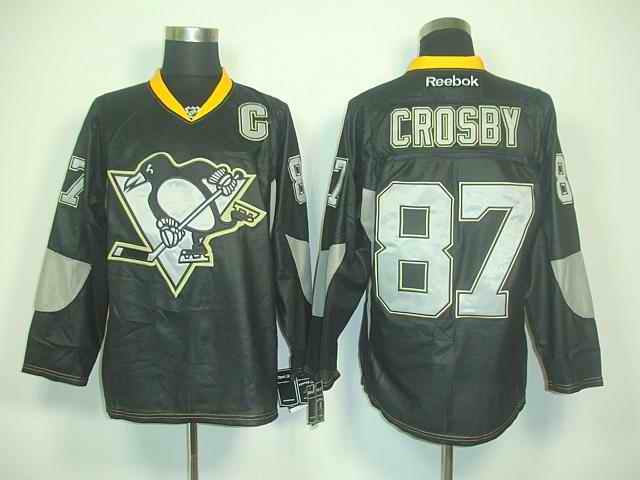 Penguins 87 Crosby black Jerseys