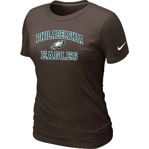 Philadelphia Eagles Women's Heart & Soul Brown T-Shirt