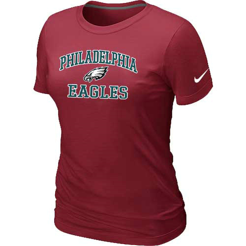 Philadelphia Eagles Women's Heart & Soul Red T-Shirt
