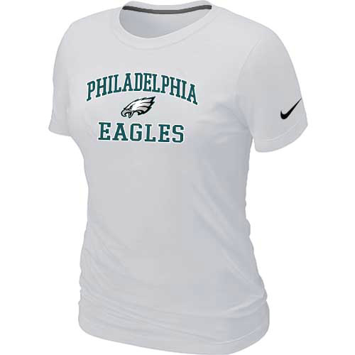 Philadelphia Eagles Women's Heart & Soul White T-Shirt